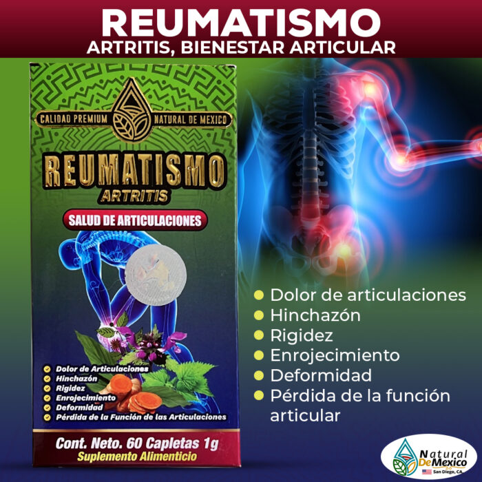 Reumatismo Artritis Suplemento Alimenticio 60 Caplets 1g. Calidad Premium