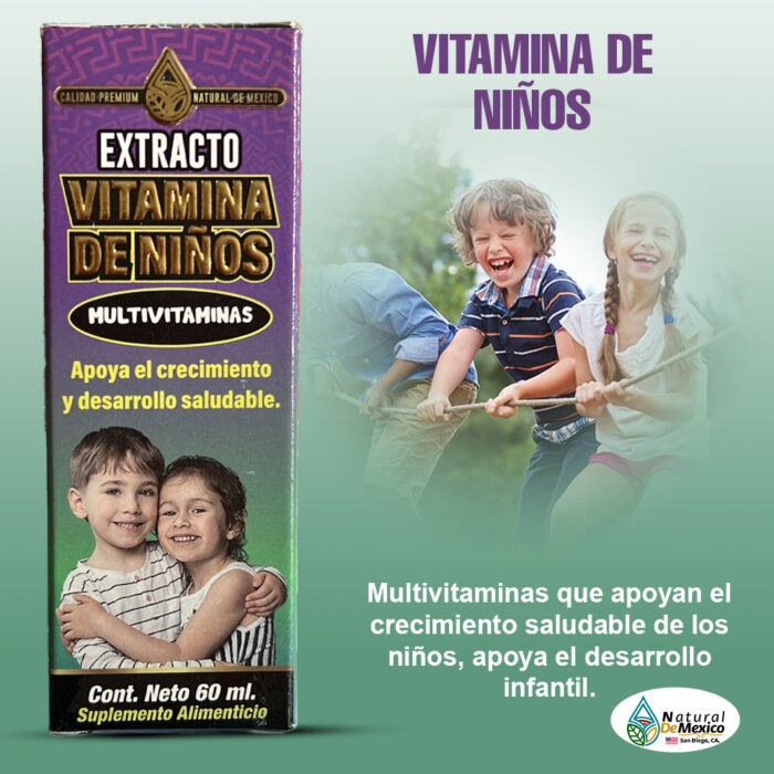 Vitamina para Niños Extracto 60 ml. Suplemento Alimenticio Líquido